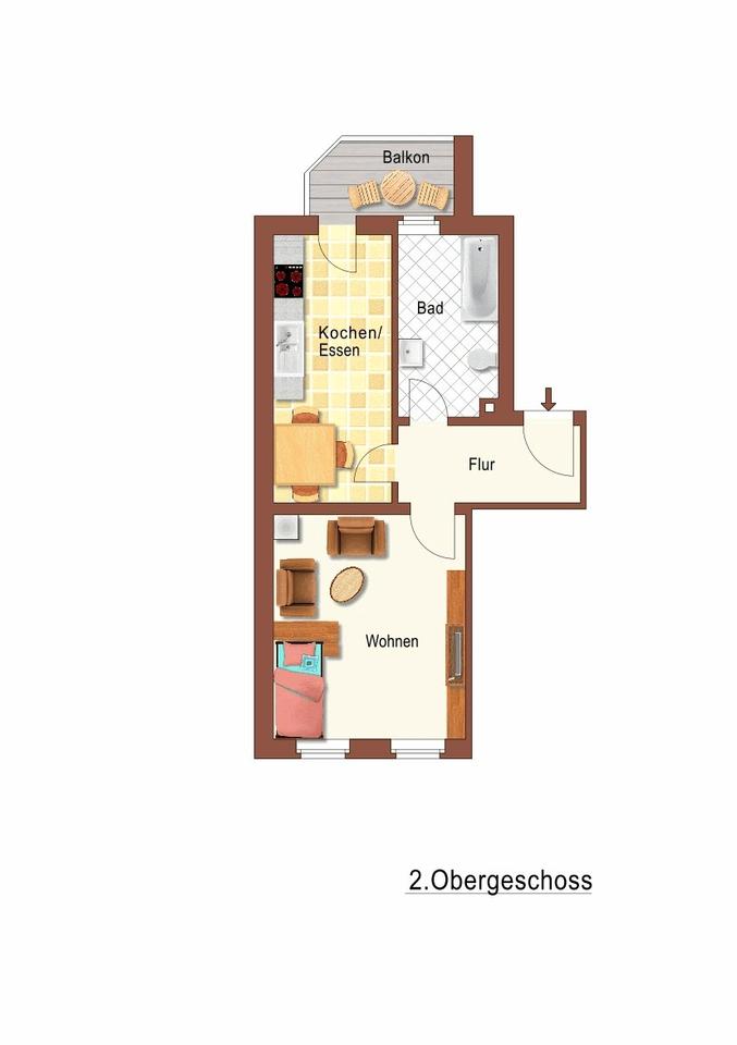 Thumbnail-Hübsche 1-Zimmer-Wohnung inmitten von Wurzen