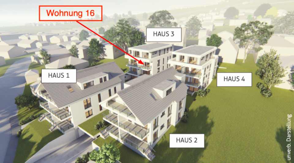 Thumbnail-Helle 2 Zi. Wohnung 1.OG, Südbalkon, 56qm, Neubau (2023)