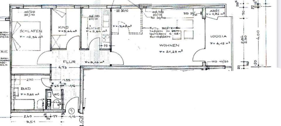 Thumbnail-Renovierte 3 Zimmer Wohnung 70m2