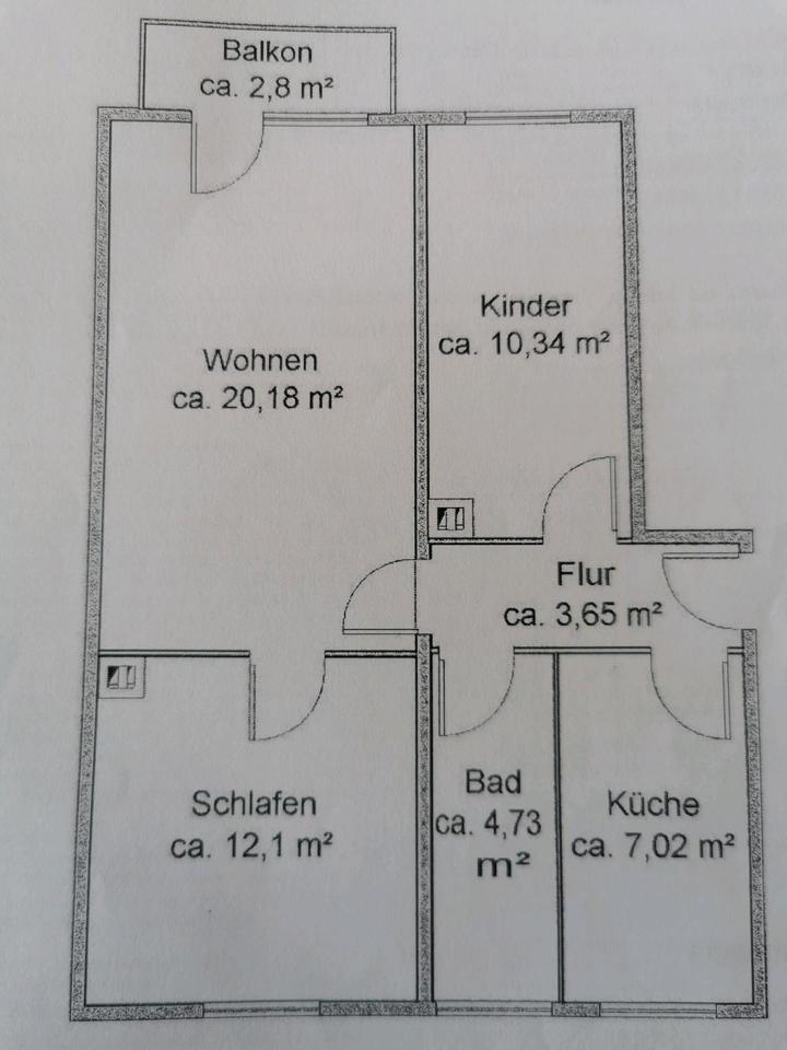 Thumbnail-3-Raum-Wohnung Loitzer Landstraße