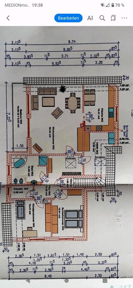 Thumbnail-Helle, 3-4 Zimmer 128 m²-Wohnung Bissendorf-Natbergen 1. OG