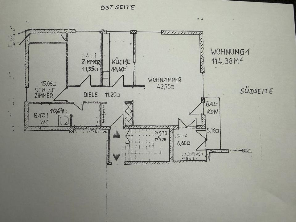 Thumbnail-Helle ruhige 3-Zimmer-Wohnung mit Südbalkon