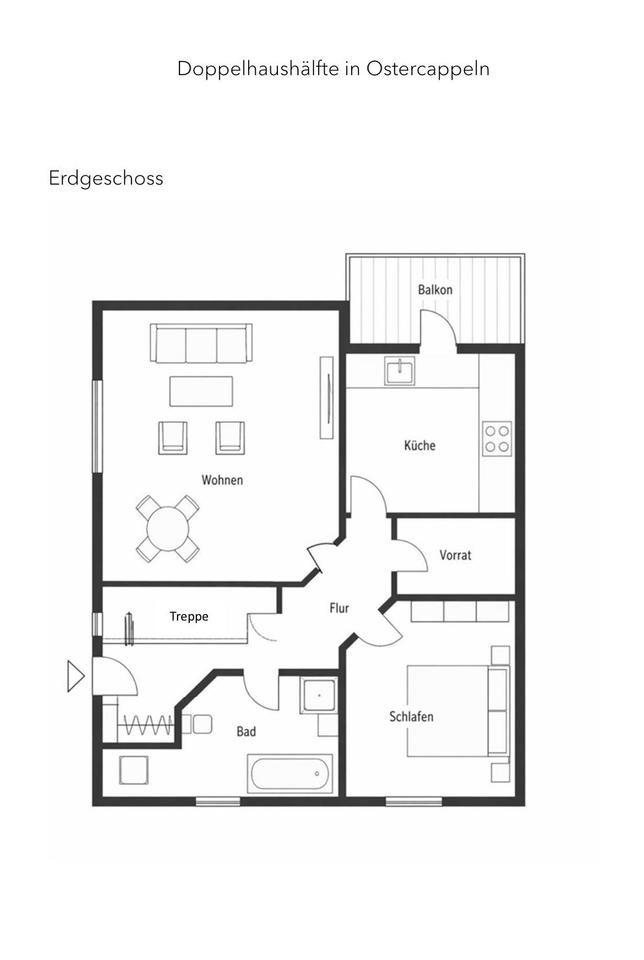 Thumbnail-Charmante Doppelhaushälfte mit Balkon und Garten