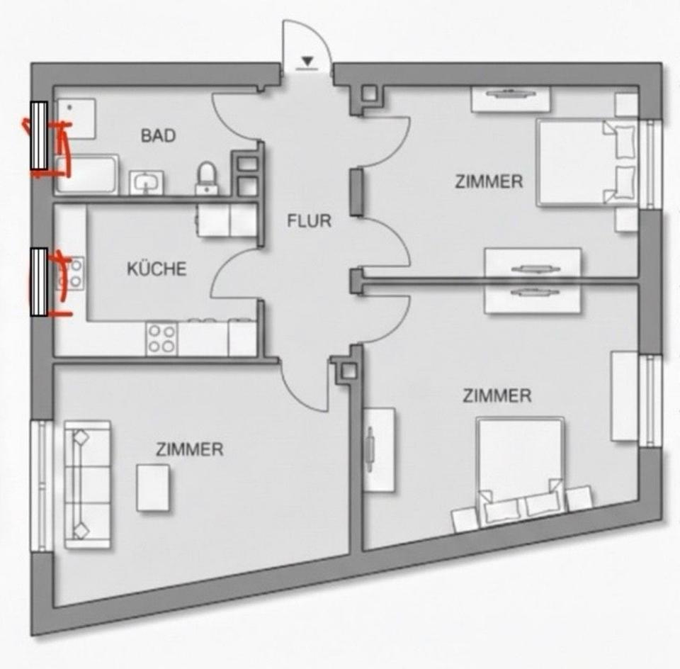 Thumbnail-Frisch sanierte 3 ZKB Wohnung in Ludwigshafen Friesenheim
