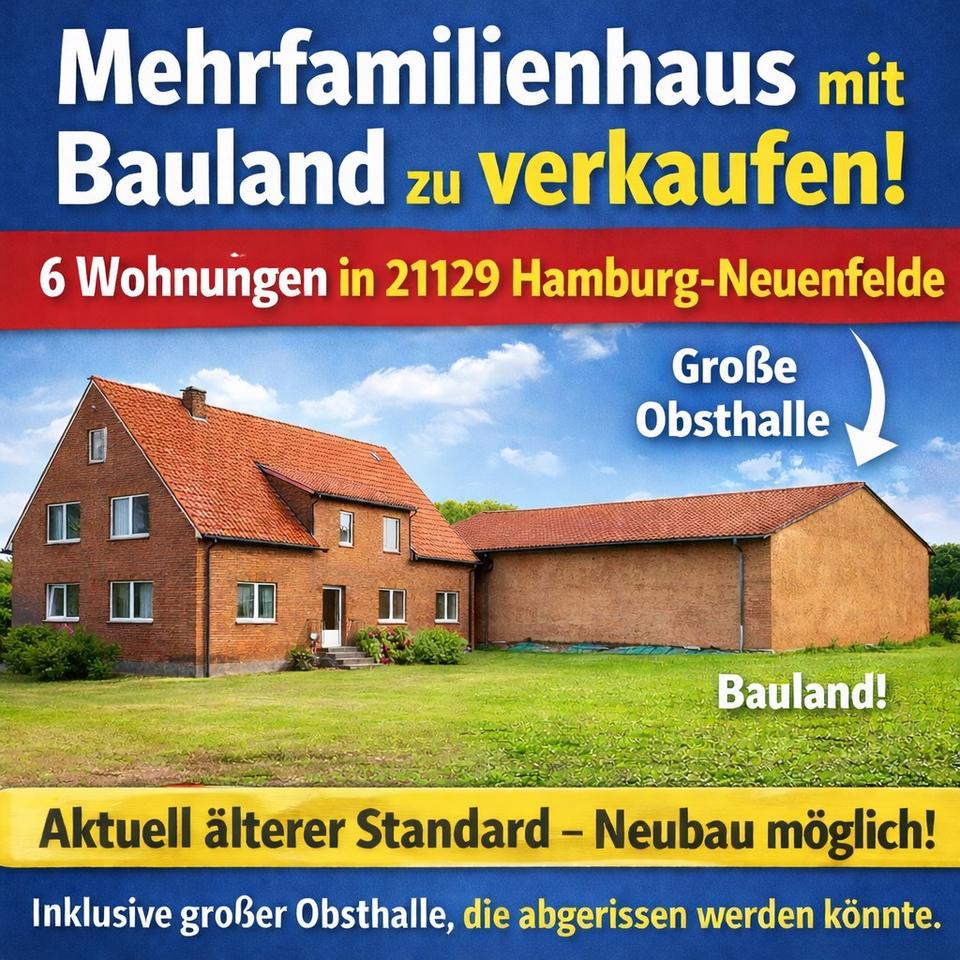 Thumbnail-Mehrfamilienhaus mit Halle und Bauland in Hamburg-Neuenfelde