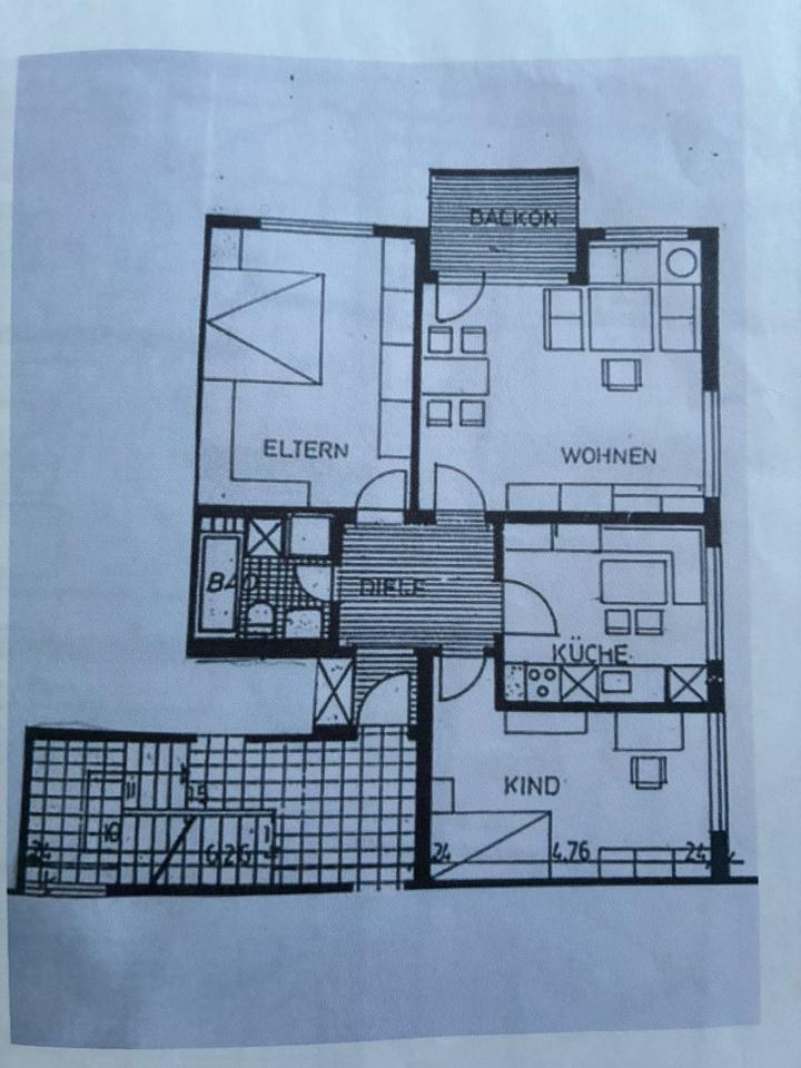 Thumbnail-Helle 3 Zimmer Wohnung mit Balkon