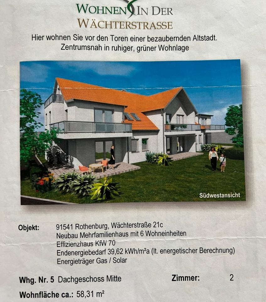 Thumbnail-Wunderschöne 2 Zimmer Dachgeschosswohnung in Rothenburg