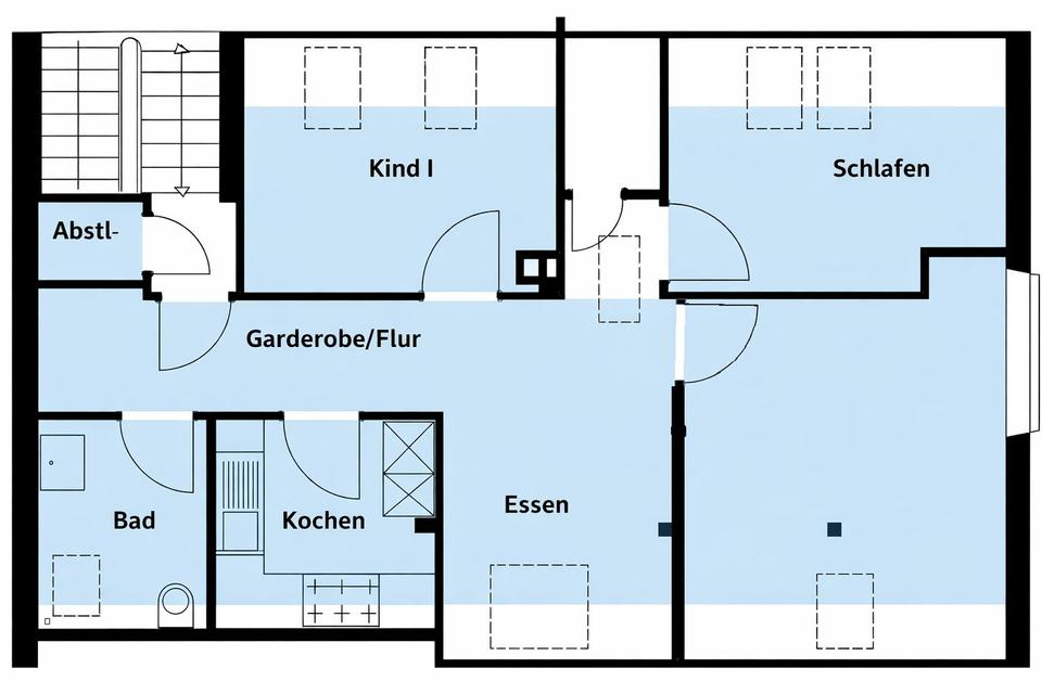 Thumbnail-3‑Zimmer‑Wohnung in Nersingen mit EBK, inkl. aller NK