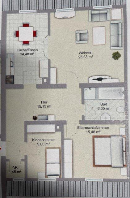 Thumbnail-Schöne 3-Zimmer Wohnung in KemnathWaldeck