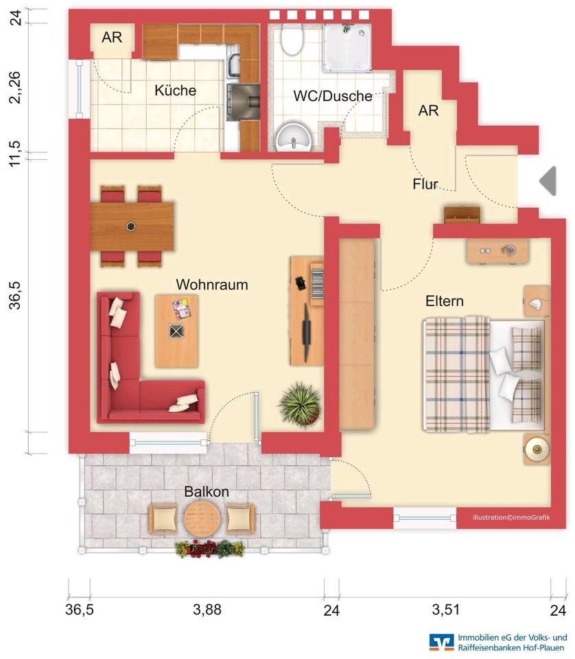 Thumbnail-2 Zimmer Wohnung in Rehau