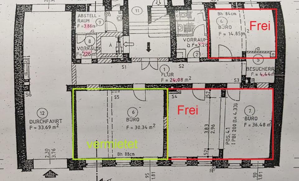 Thumbnail-Zwei helle Büroräume Coworking-Fläche – flexibel nutzbar, Stellplatz im Innenhof