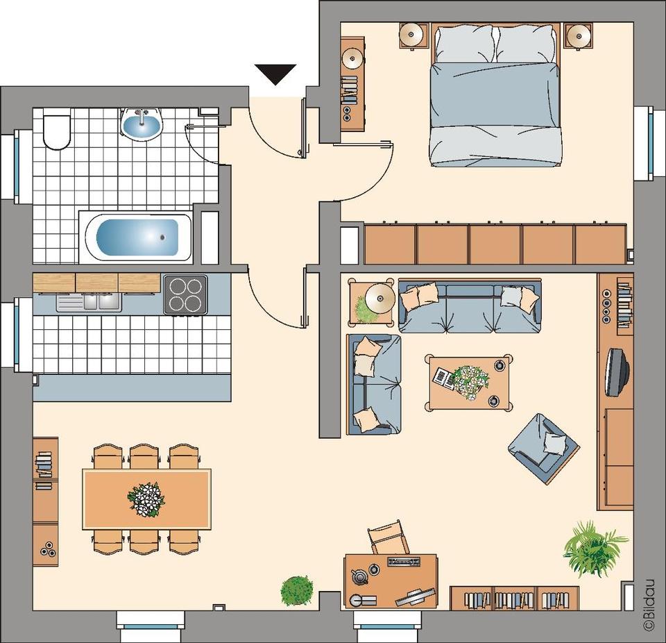 Thumbnail-Geräumige 2,5 Zimmer Wohnung im Erdgeschoss mit Wannenbad und Bezugsfertig