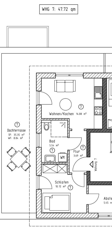 Thumbnail-43.28 qm Wohnung mit Küche zu vermieten