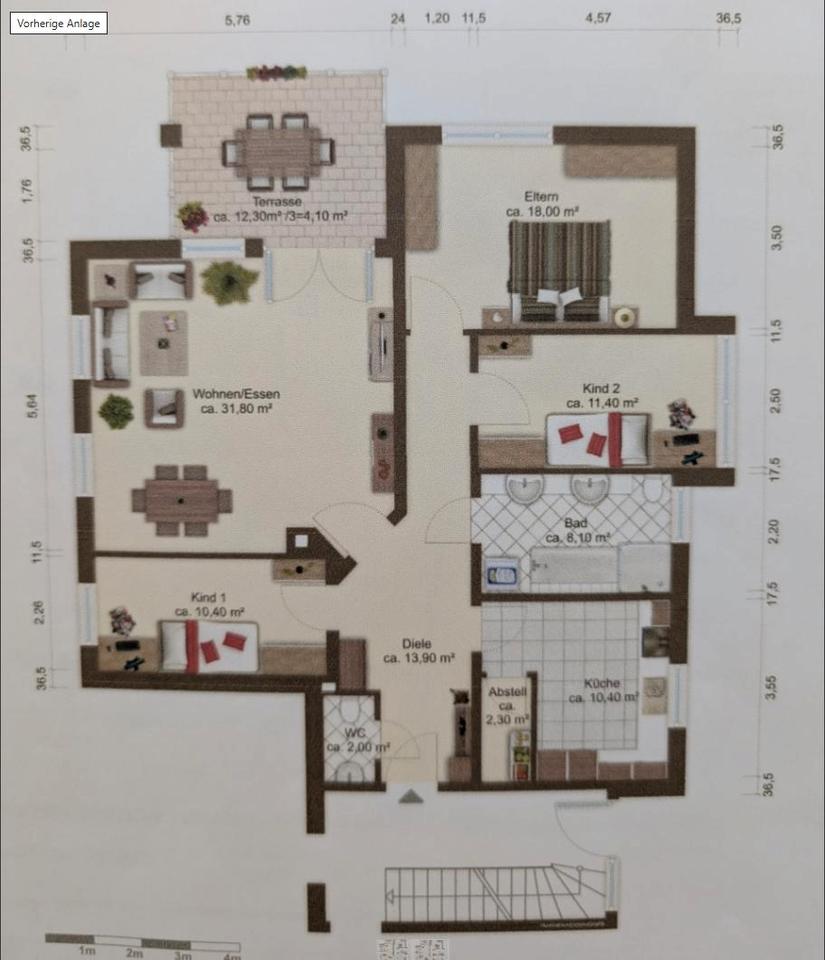 Thumbnail-4-Zimmer Wohnung 110qm, EG, Terrasse, Garten, kernsaniert 2019