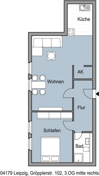 Thumbnail-Leipzig Lindenau-2 Zimmer Wohnung mit offener Küche