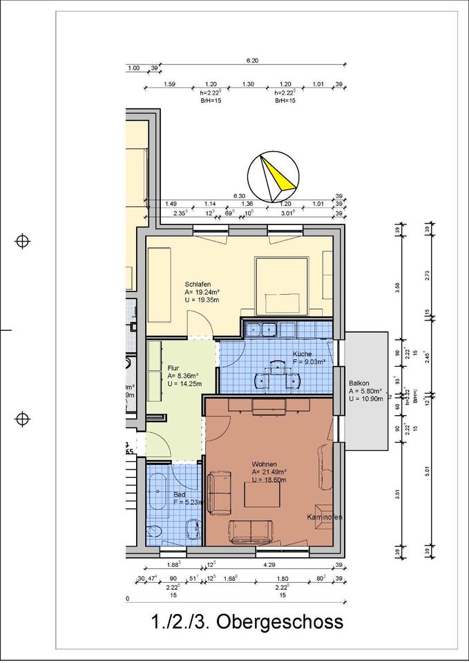 Thumbnail-2-Raumwohnung mit Balkon, Kamin und Fußbodenheizung