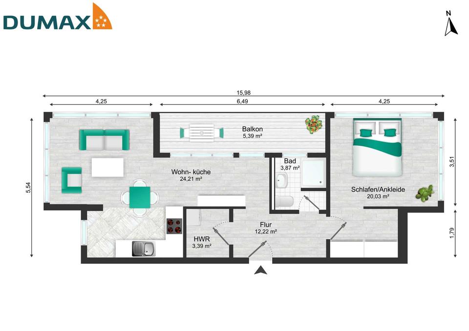 Thumbnail-2 ZKB-WHG mit Balkon und Traumküche in Twistringen