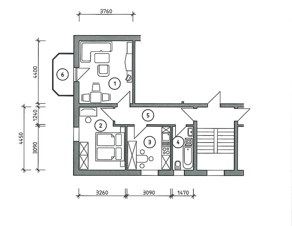 Thumbnail-2-Raumwohnung mit Balkon - zentral gelegen