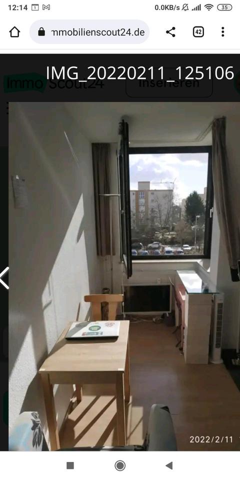 Thumbnail-Kleines möbliertes Einzimmer-Apt Mainz HartenbergMünchfeld