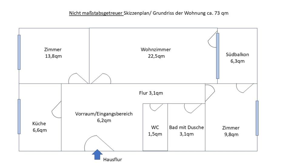Thumbnail-Wohnung Planegg 73qm 3 Zimmer Küche Bad Balkon