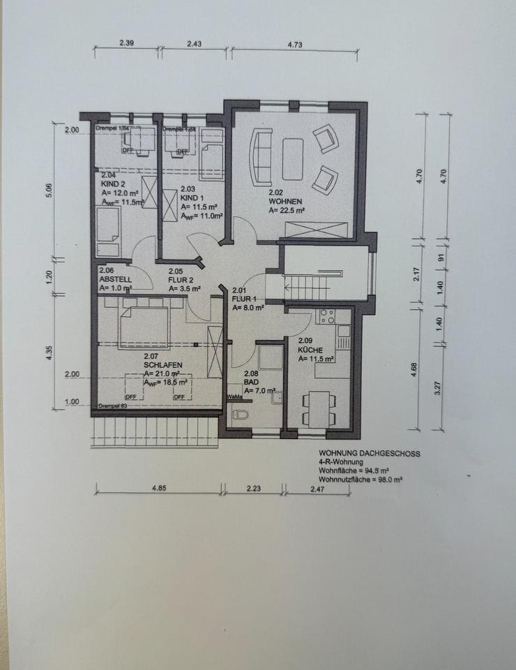 Thumbnail-großzügige 4-Zimmer-Dachgeschosswohnung im Zentrum von Hagenow