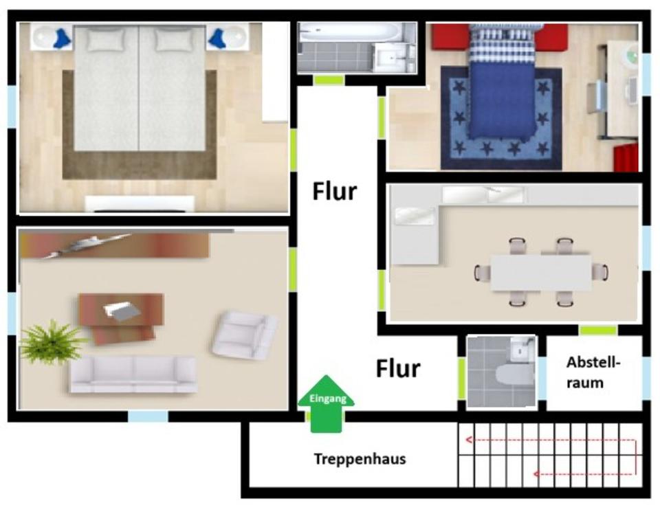 Thumbnail-3 Zim. Mietwohnung in PF-WEST direkt am Messplatz