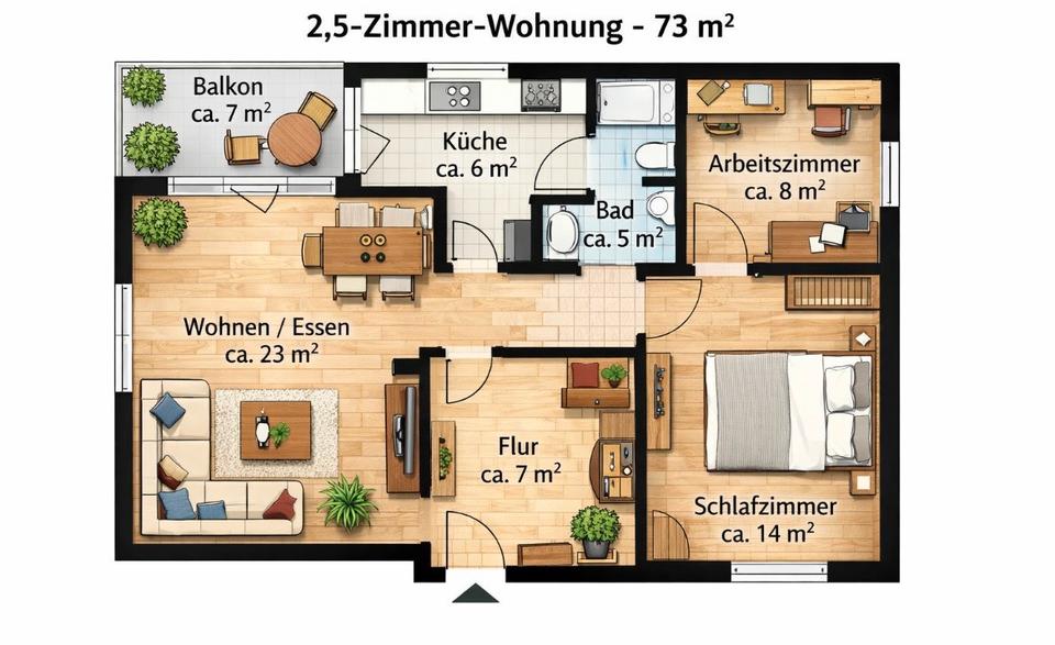 Thumbnail-2,5 Zimmer Wohnung Berlin Spandau 13593 Berlin