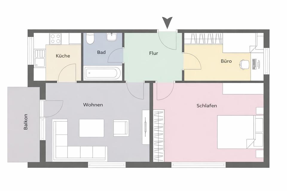 Thumbnail-Vermietete 60qm 3-Zi Wohnung mit Balkon in Stg-West nahe Feuersee
