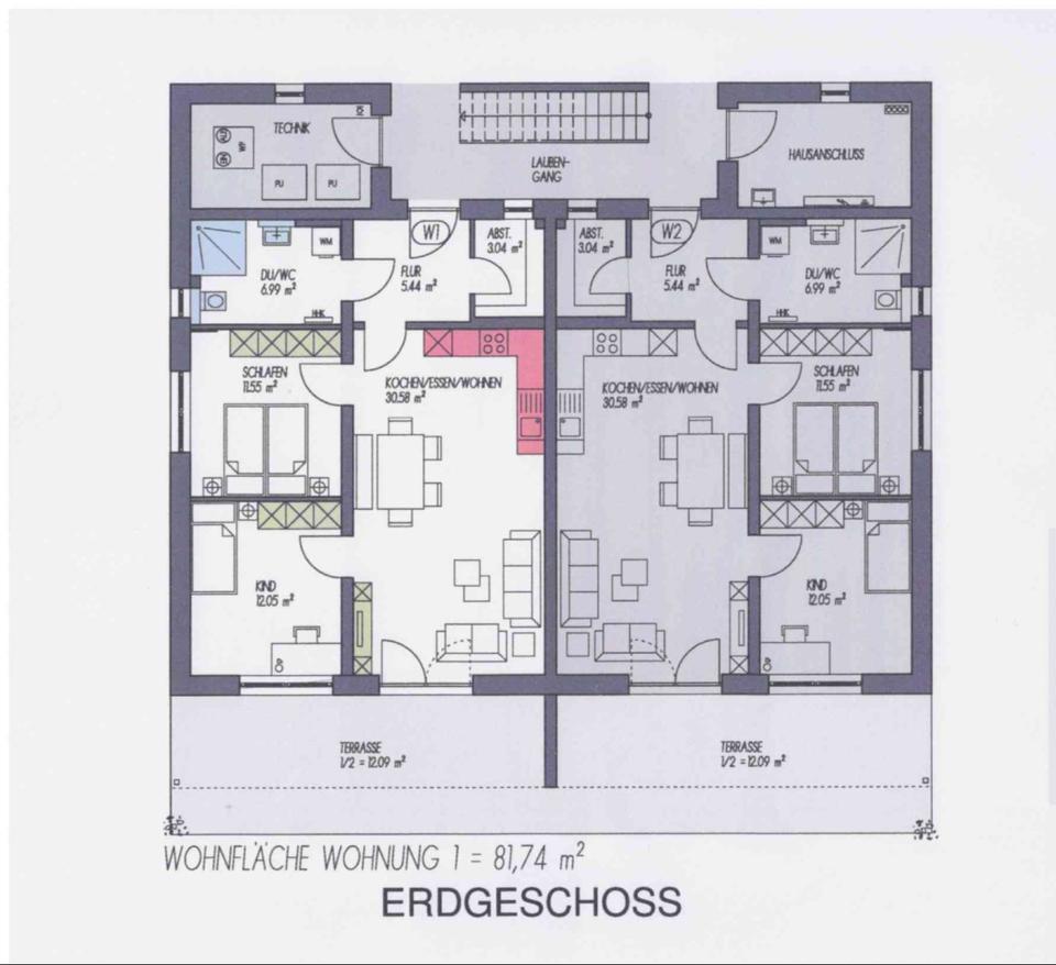 Thumbnail-ERSTBEZUG Neubau QNG 40 Plus- 2 Wohnungen EG, 3- Zimmer Wohnung
