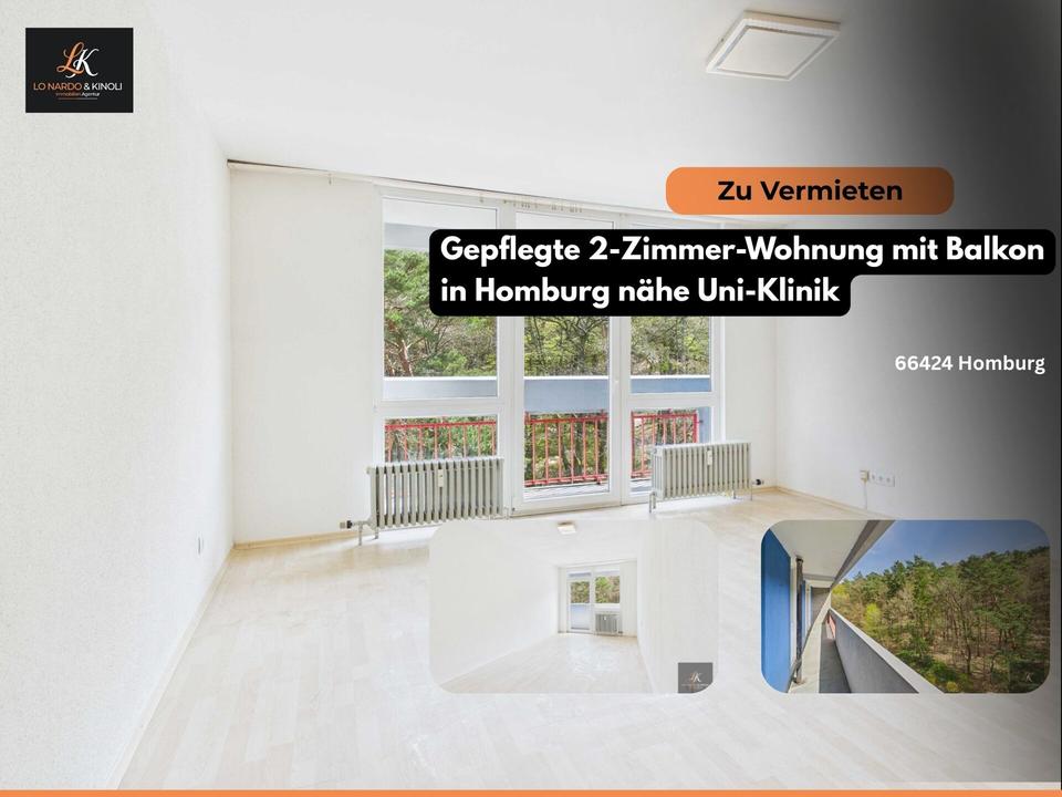 Thumbnail-Gepflegte 2-Zimmer-Wohnung mit Balkon in Homburg nähe Uni-Klinik