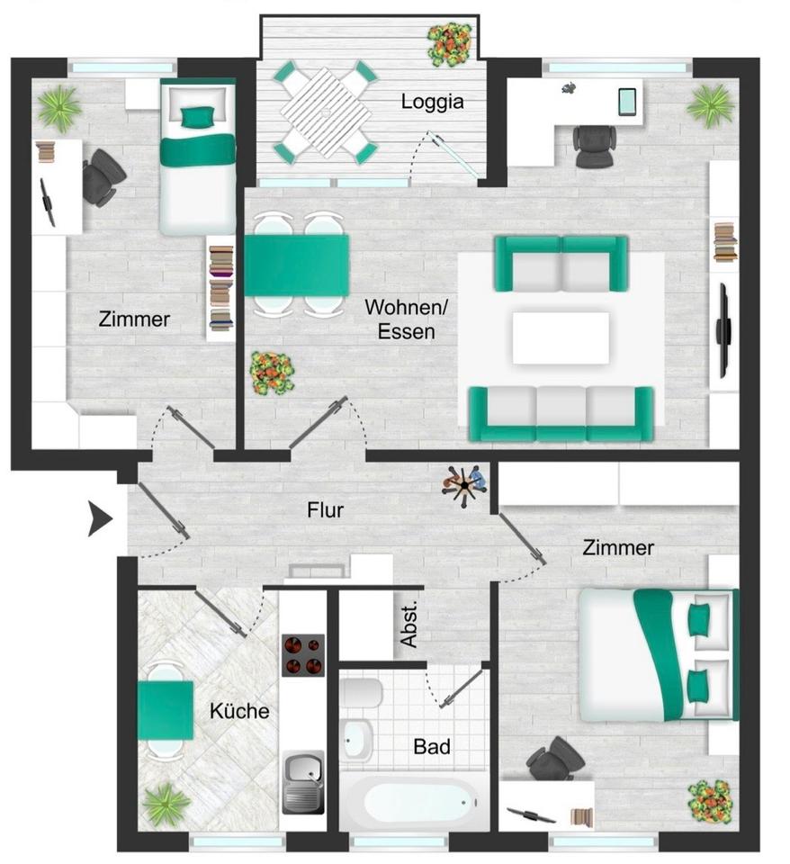 Thumbnail-Erstbezug nach Sanierung: 3-Zi.-Wohnung mit Balkon in Wolfsburg