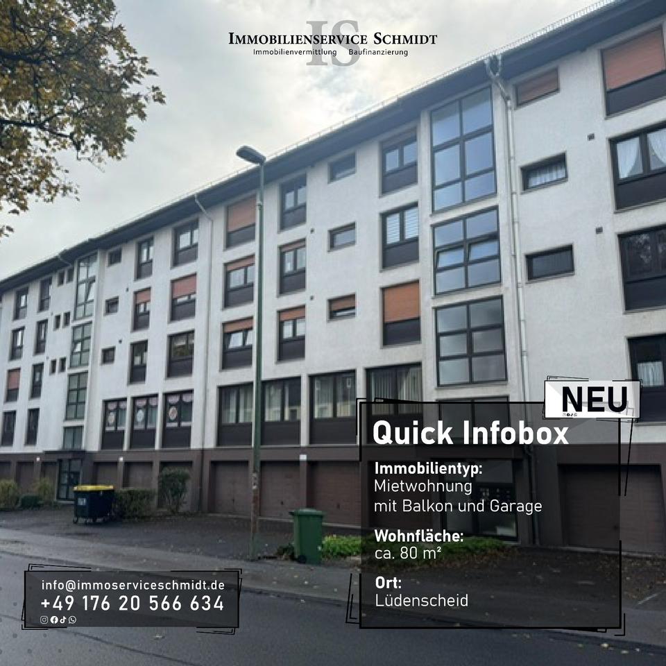 Thumbnail-Erstbezug nach Sanierung! 3-Zimmer Mietwohnung mit Balkon und Garage in zentraler Lage der Stadt Lüdenscheid