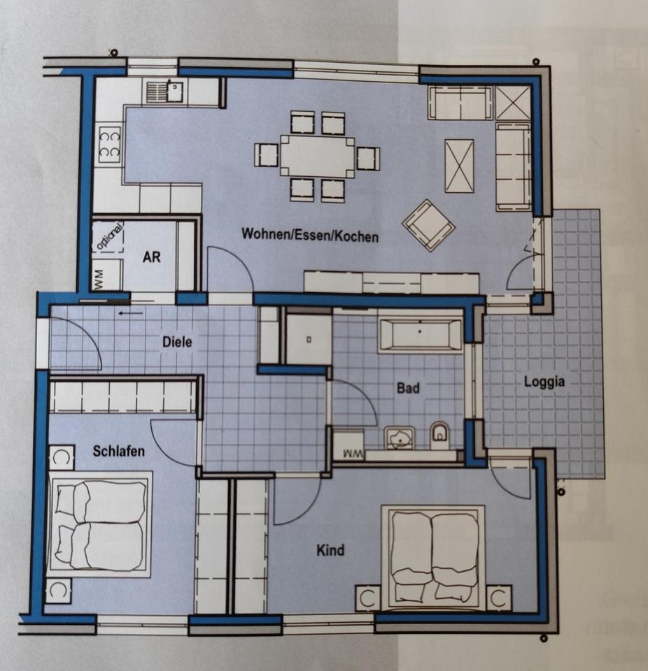 Thumbnail-3 Zimmer-Wohnung 88 m² Hanau Groß-Auheim ab sofort zu vermieten