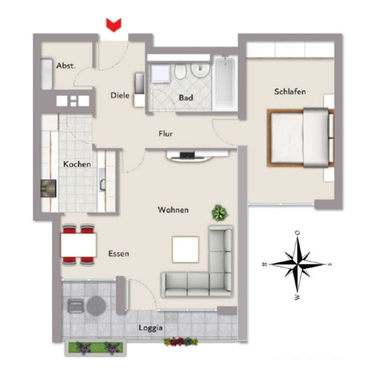 Thumbnail-2,5 Zimmer-Wohnung, in ruhiger und grüne Wohnumgebung