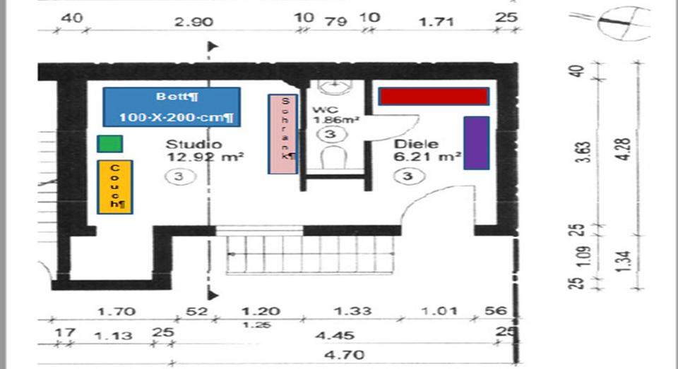 Thumbnail-Ein Zimmer Wohnung mit Dusche und Bad
