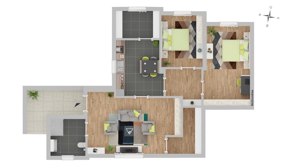 Thumbnail-77qm 4 ZKB mobilerte Wohnung, Bramscher Berg