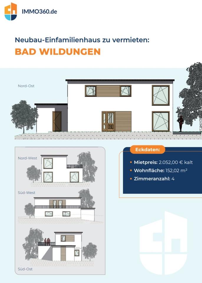 Thumbnail-Neubau-Einfamilienhaus zu vermieten in Bad Wildungen