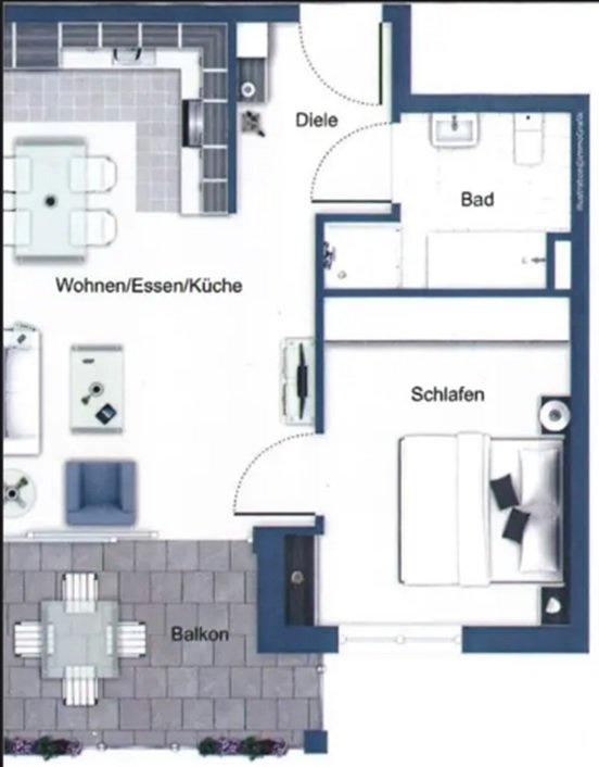 Thumbnail-Geschmackvolle, neuwertige 2-Raum-Hochparterre-Wohnung