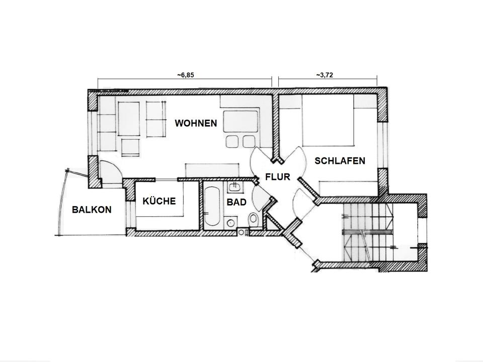 Thumbnail-Wunderschöne Single-Wohnung mit Balkon