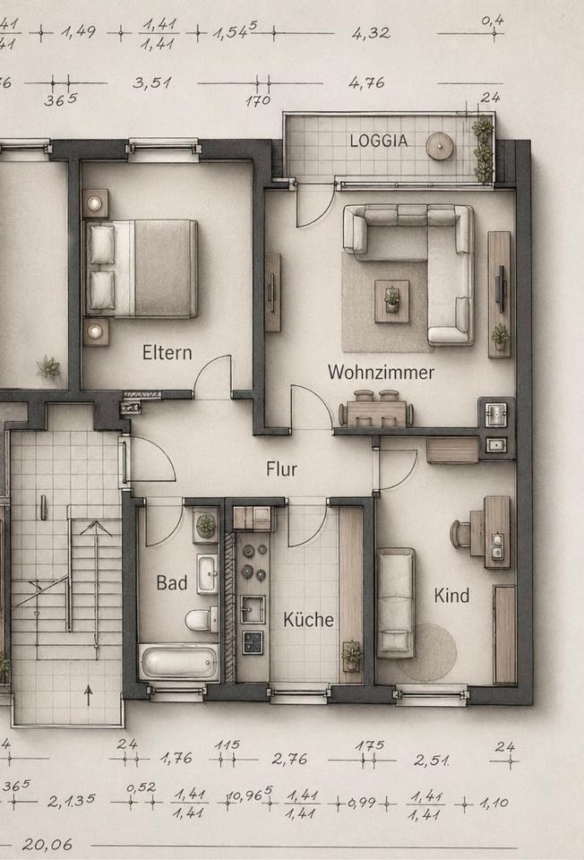Thumbnail-Ansprechende 3-Zimmer Wohnung in Rheine Schotthock
