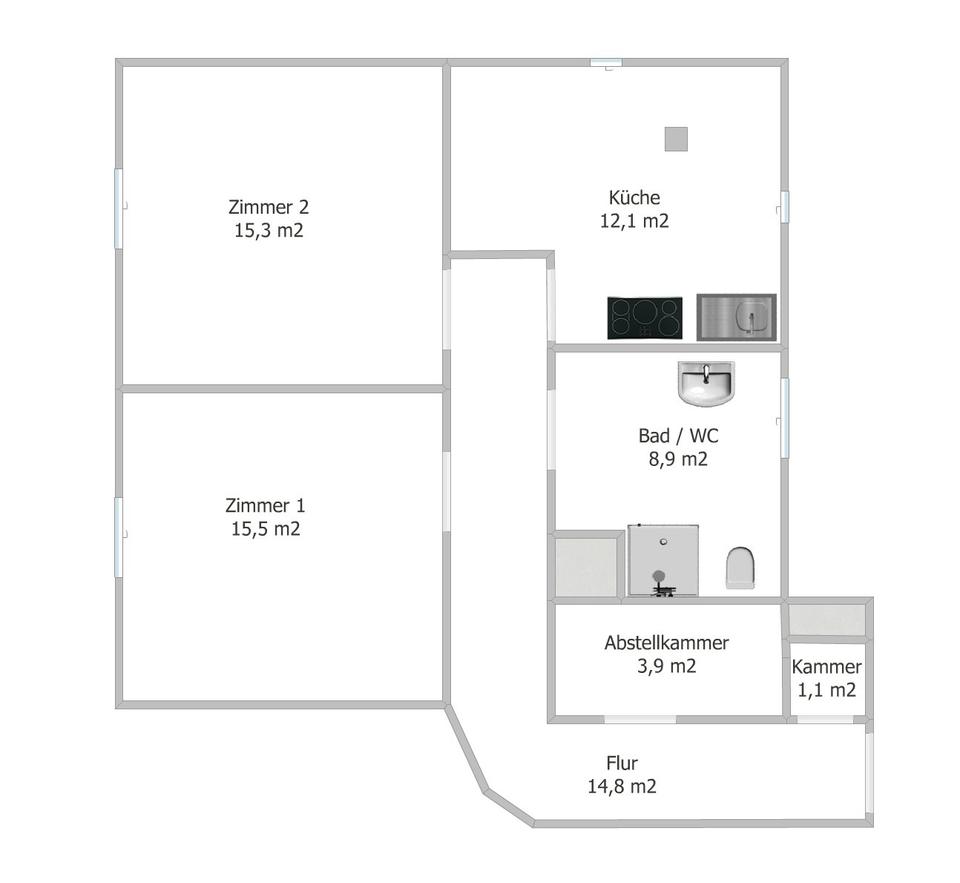 Thumbnail-2 Zimmer 72 m2 Top DG-Wohnung mit Klimaanlage Leverkusen Opladen