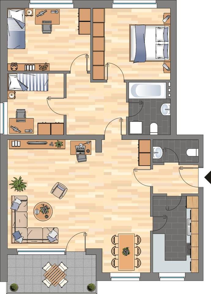 Thumbnail-4-Zimmer-Wohnung in Wilhelmshaven Fedderwardergroden