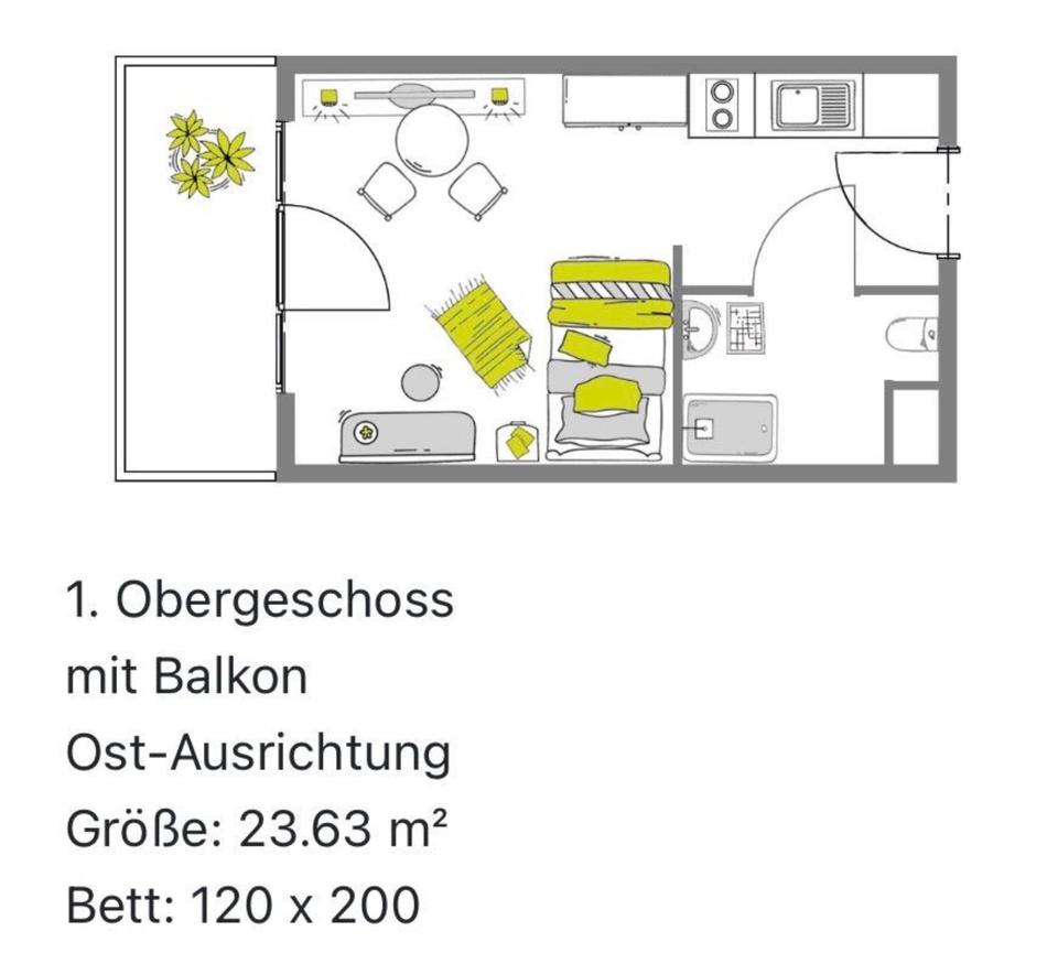 Thumbnail-Möbliertes Apartment mit Balkon im ILIVE Studentenwohnheim