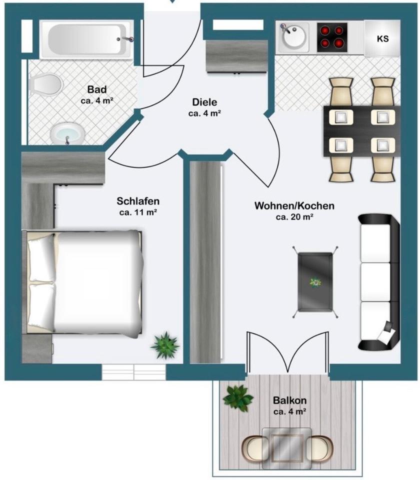 Thumbnail-Schöne 2-Zimmer-Wohnung Ingolstadt Süd