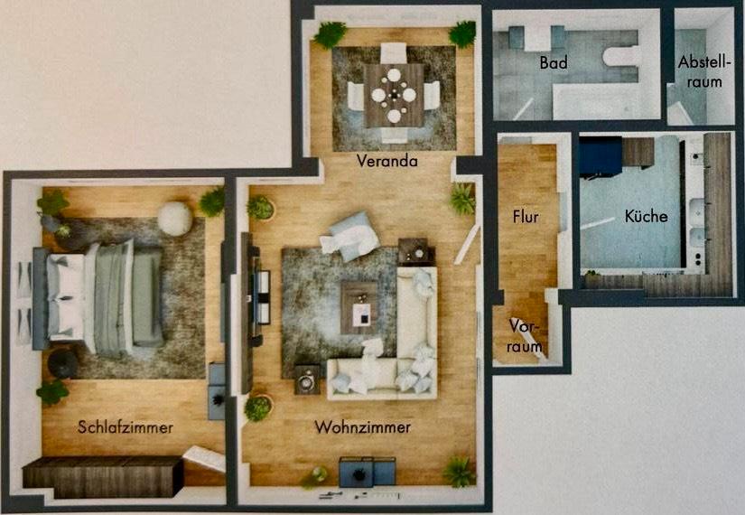 Thumbnail-Helle 2-Zi Wohnung 70 qm mit Parkett und Stellplatz in Naumburg