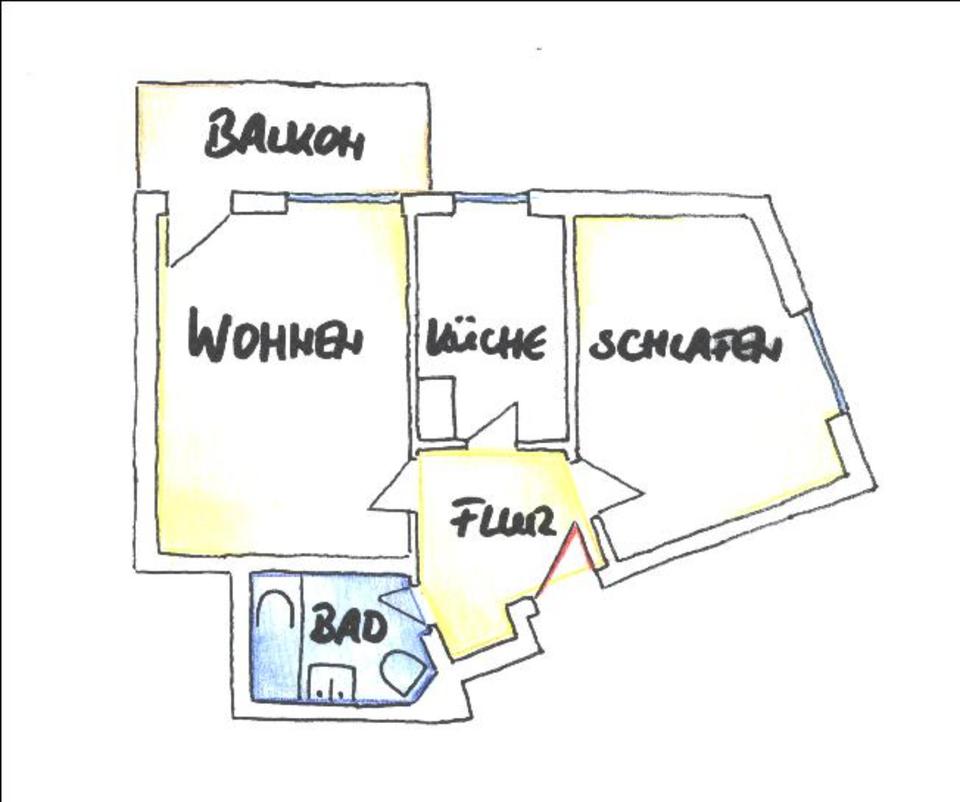 Thumbnail-Gepflegte 2-Zimmer-Wohnung mit Balkon, EBK und Garage