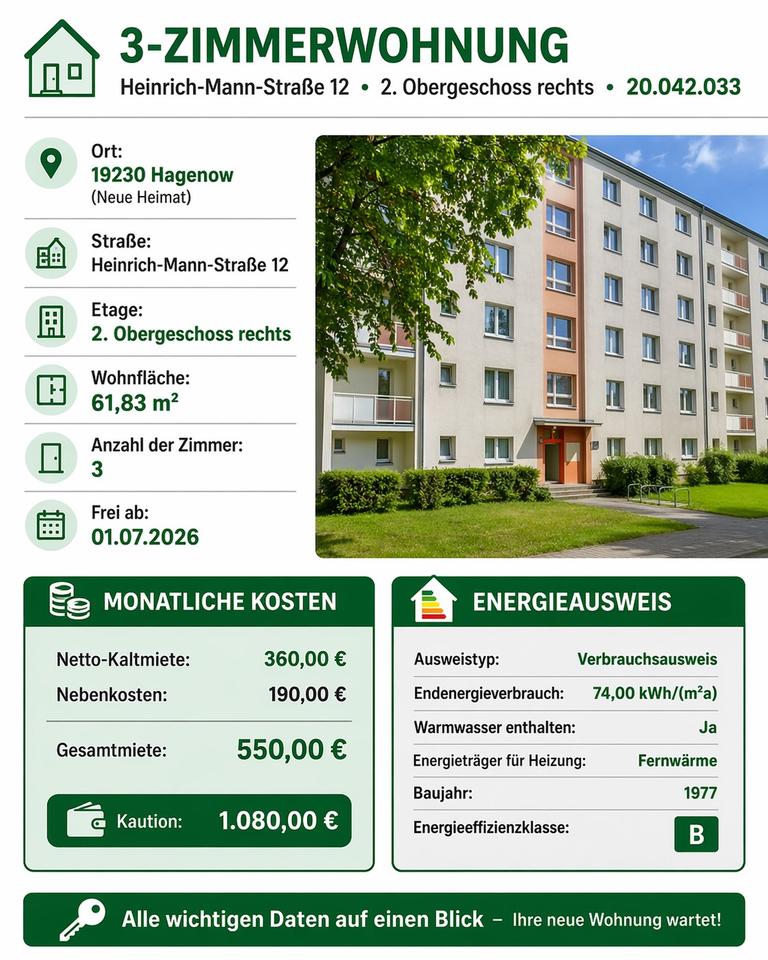 Thumbnail-3 Zimmer Wohnung Neue Heimat 2,5 Raum