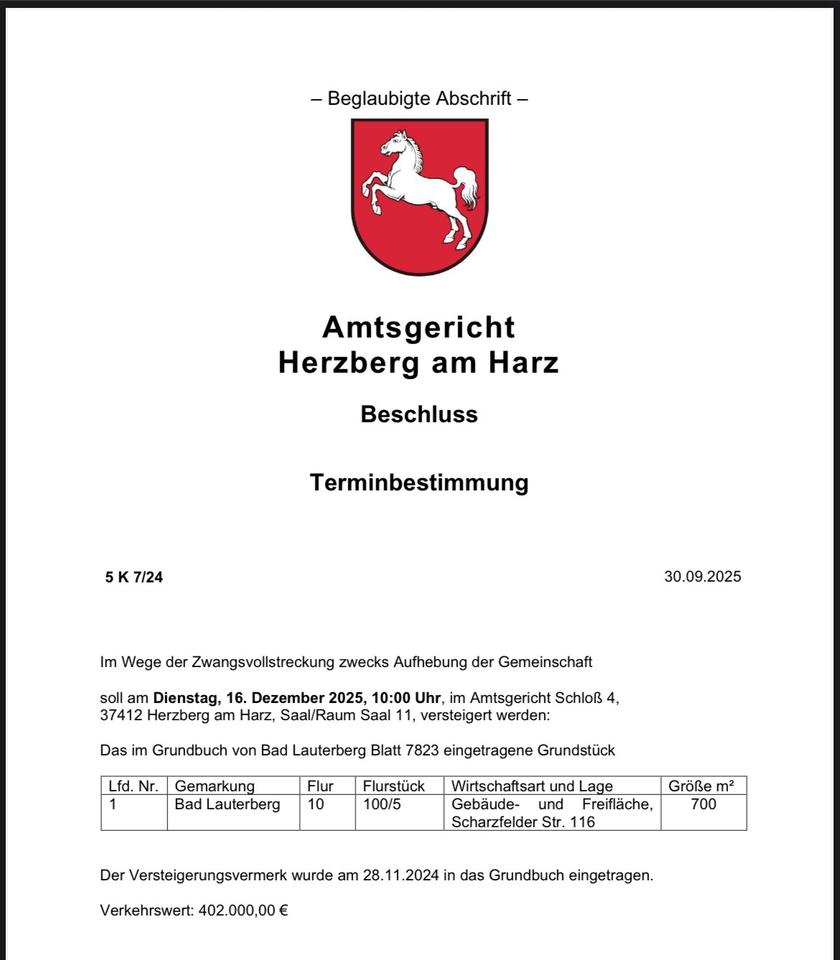 Thumbnail-Haus zur Versteigerung - 16.12.2025;