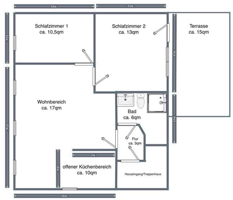 Thumbnail-Stilvolle 3-Zimmer-EG-Wohnung in zentraler Lage, Erstbezug