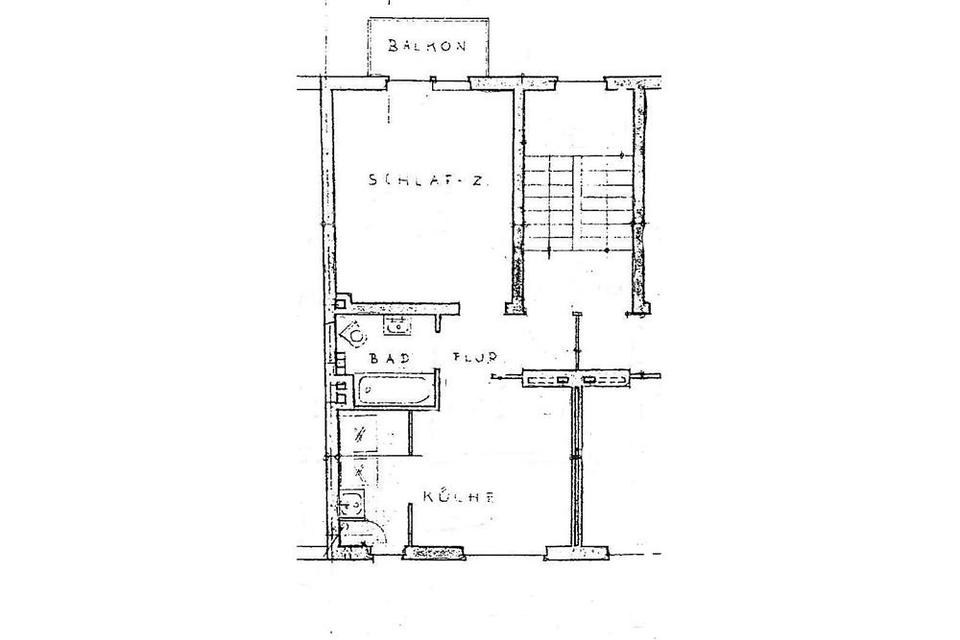Thumbnail-Zweizimmerwohnung mit Balkon, gemütlich + hell, ca. 39m², im 1. OG